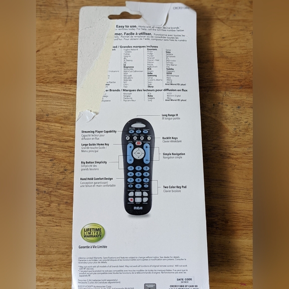 Universal Remote Control with Blue Buttons - Picture 2 of 2